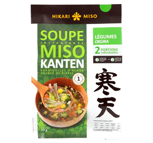soupe miso kanten aux légumes hikari miso-okura
