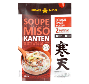 soupe miso kanten au sésame épicé hikari miso-tantan