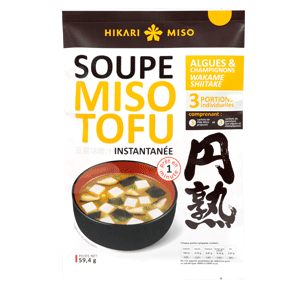 soupe miso tofu aux algues et champignons hikari miso-wakame shiitake