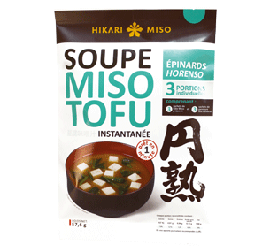 soupe miso tofu aux épinards hikari miso-horenzo